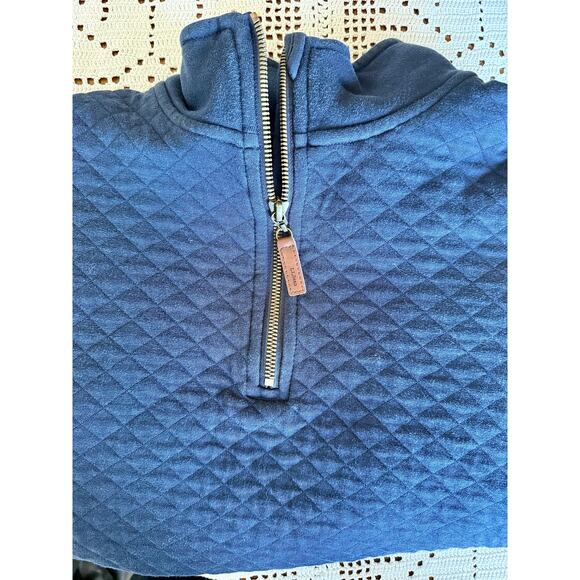 L.L Bean Women's Navy Blue Quilted Quarter Zip Pullover Sweatshirt Size Small - Picture 5 of 5